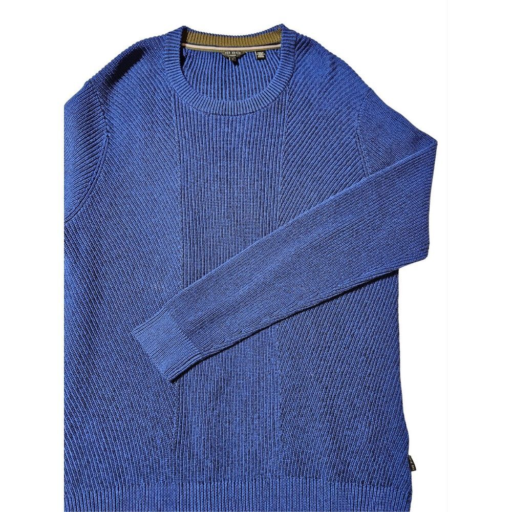 Ted Baker Mixme Directional Ribbed Crewneck Sweater Cotton Blend Men's 7 (3XL)